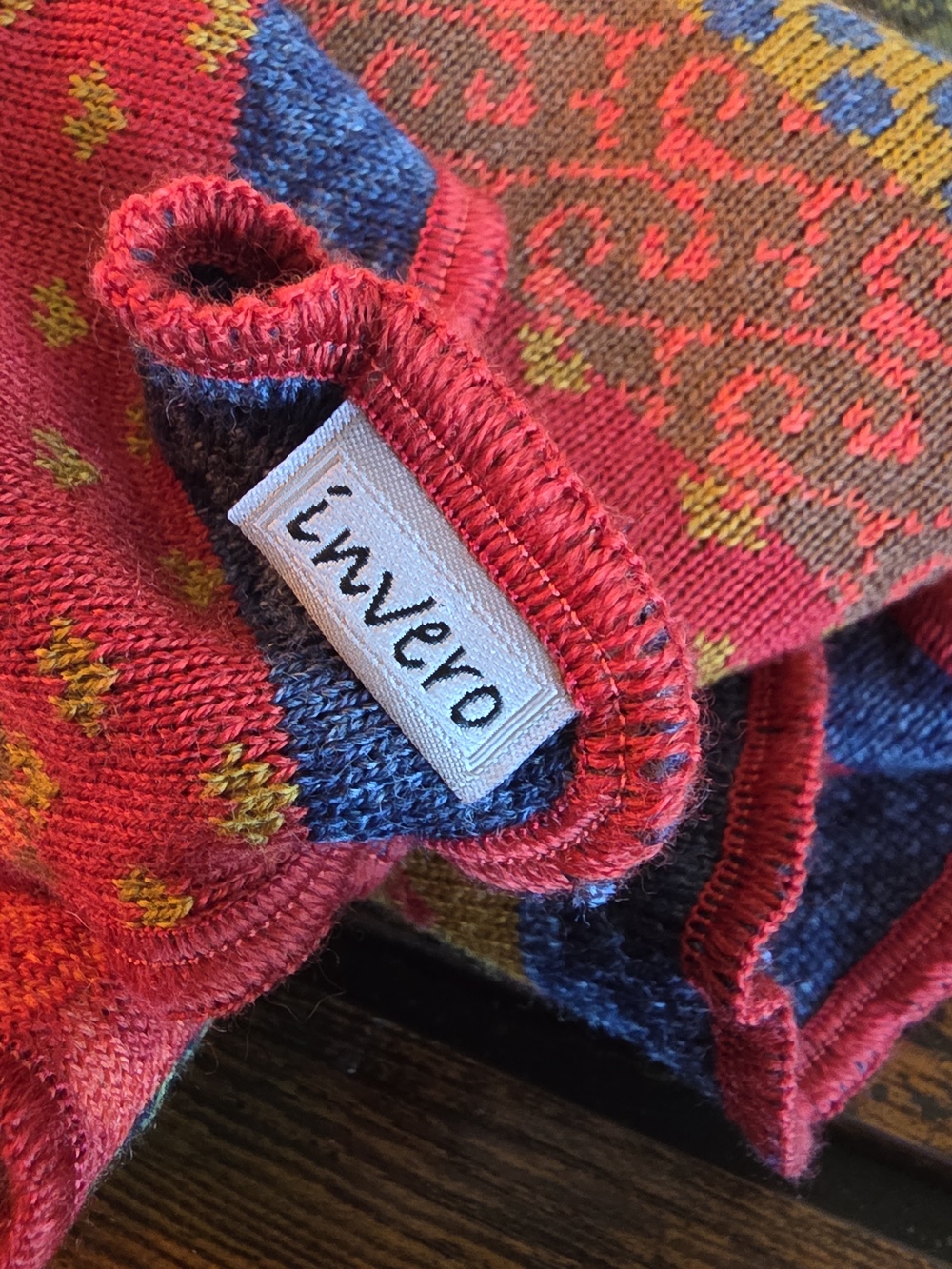 Invero Merino Wool Shawl Wrap One Size German Knit Colorful Boho - Picture 7 of 7